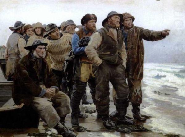 Michael Ancher Will he round the point china oil painting image